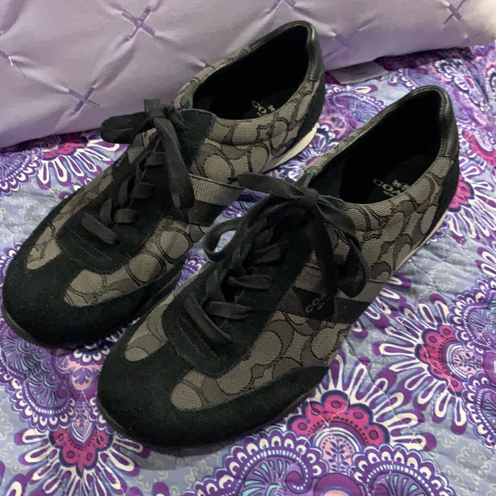 Black Coach signature sneakers